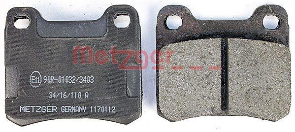 Jeu de 4 plaquettes de frein METZGER ref. 1170112